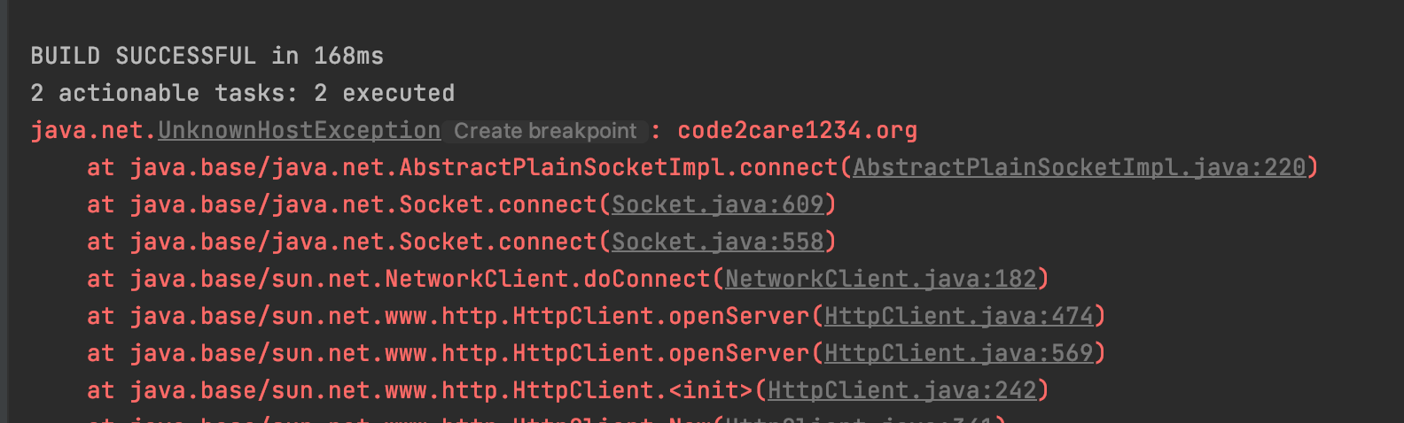 UnknownHostException Java HTTP Error